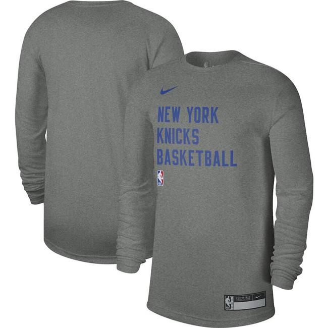 Men's New York Knicks Heather Gray 2023/24 Legend On-Court Practice Long Sleeve T-Shirt Men's New York Knicks Heather Gray 2023/24 Legend On-Court Practice Long Sleeve T-Shirt